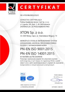 XTON Certyfikat ISO